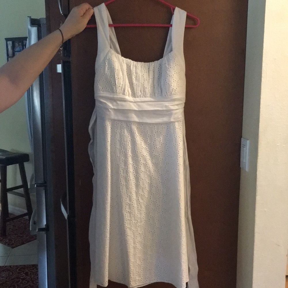 White eyelet cotton sundress